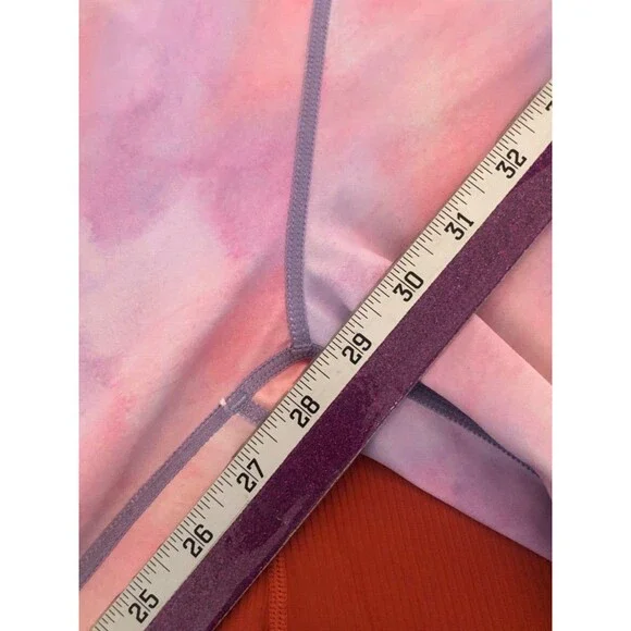 ZYIA Active Leggings Women’s Size 4 Pink Marble Tie-Dye High Waist Yoga Running - Picture 6 of 10